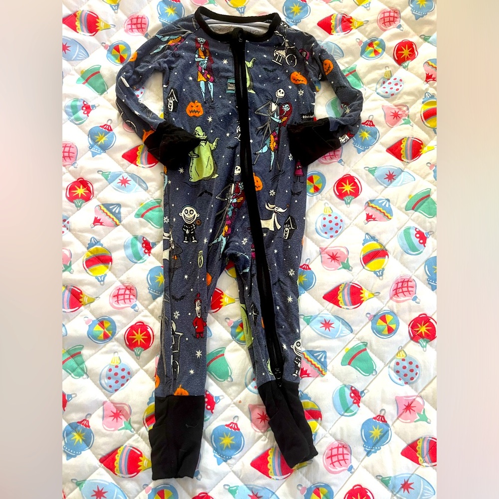 Little Sleepies Nightmare Before Christmas Halloween pajamas zippy 3-6 months